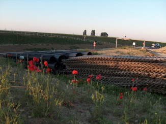 Route  l'entre de Bevaix en construction